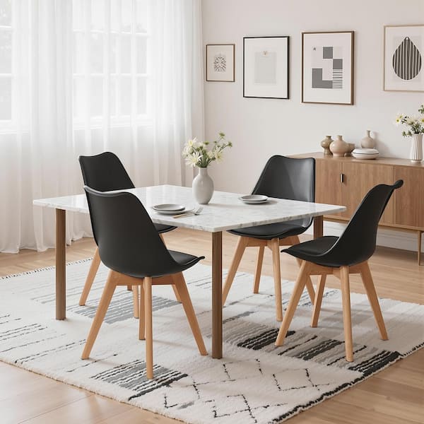 VECELO Modern Dining Chairs (Set of 4) Mid Century Padded Seat