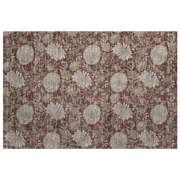 Dream Shag Premium Machine Washable Abstract ADS677 Merlot 2 ft. x 3 ft. Accent Rug