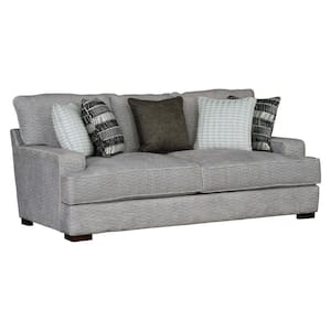 Niel 96 in. Straight Arm Fabric Straight T-Seat Cushion Sofa In Gray