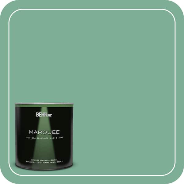 BEHR MARQUEE 1 qt. #MQ6-12 Nature Green Semi-Gloss Enamel Exterior Paint & Primer