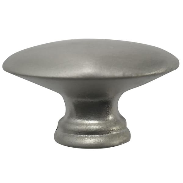 Nantucket 1-1/2 in. Satin Pewter Oval Cabinet Knob