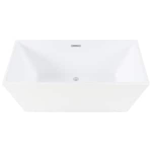 Bella 59 in. Acrylic Flatbottom Freestanding Bathtub in White