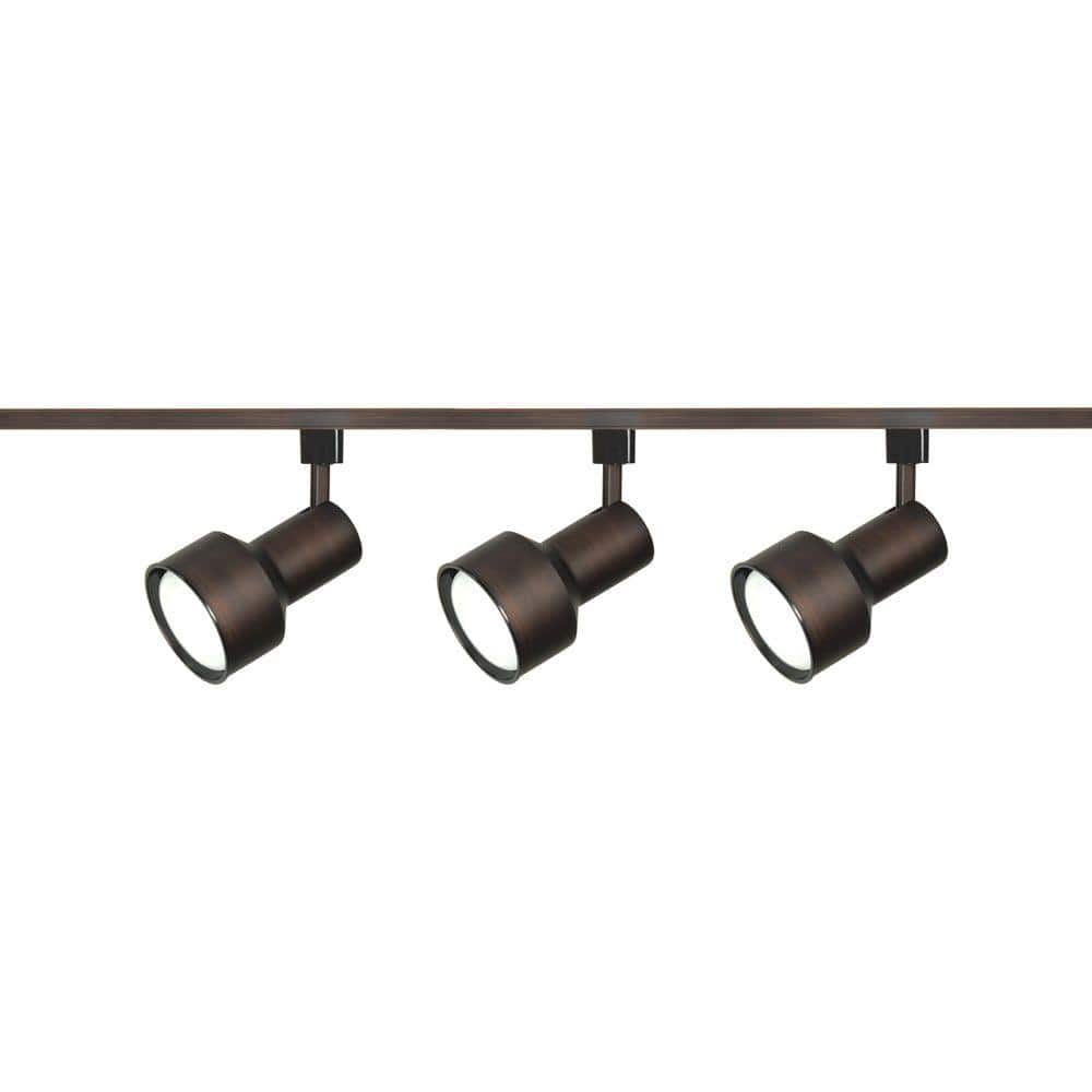 Russet Bronze 3-Light Step Cylinder Track Kit