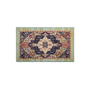 Sinaloa Green 1 ft. 8 in. x 2 ft. 10 in. Machine Washable Area Rug