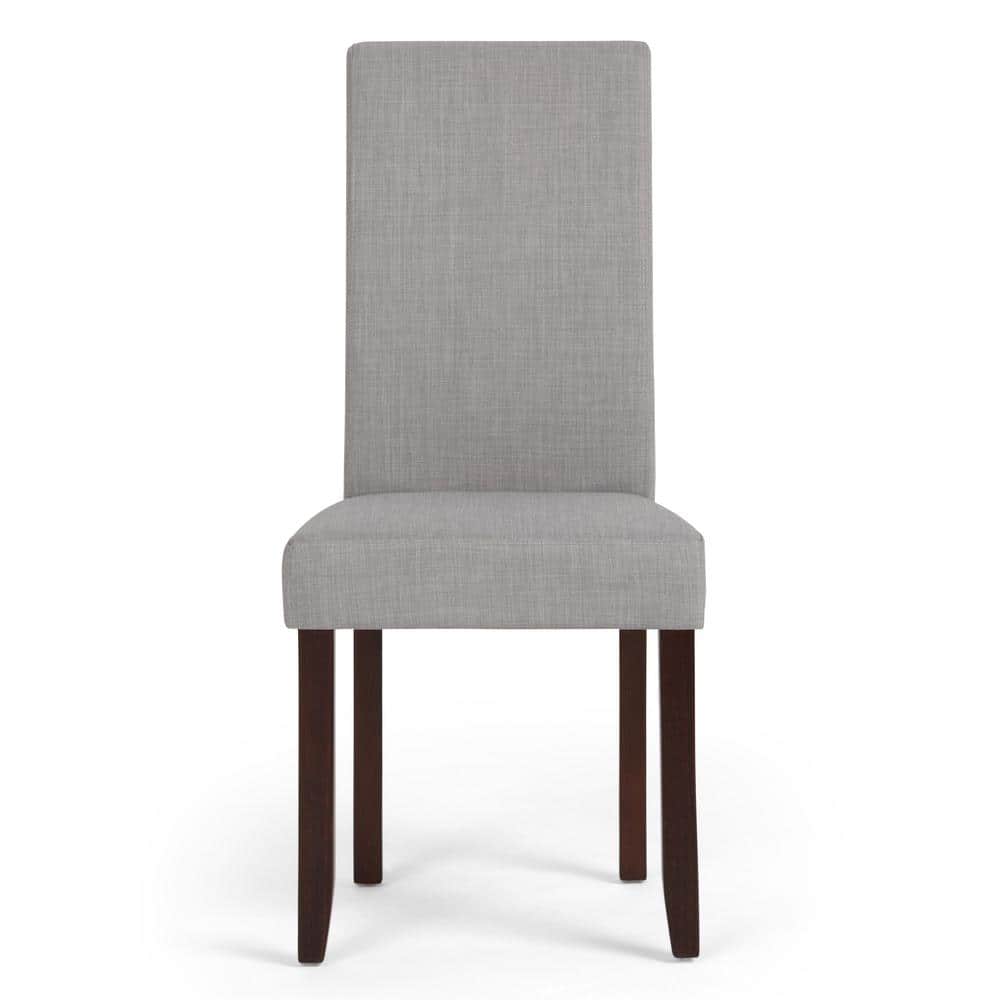 Elegant Dove Grey Linen Upholstered Parsons Dining Chair