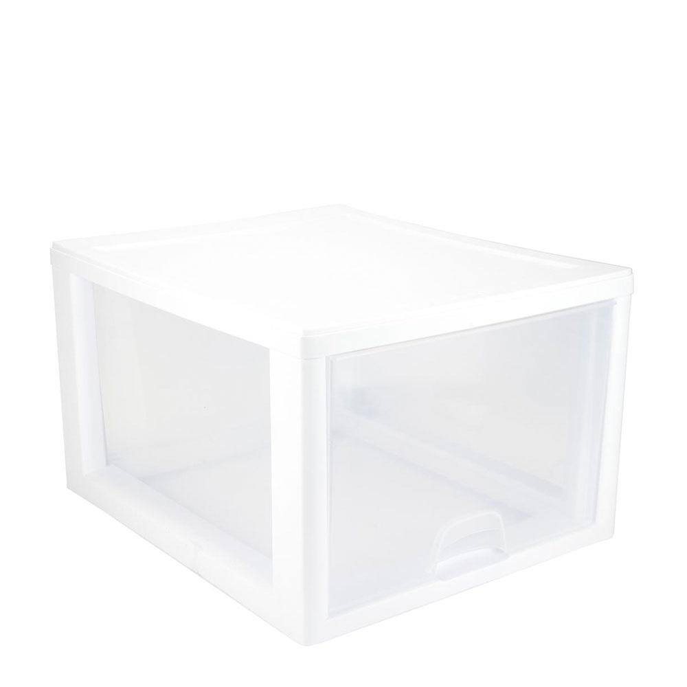 Sterilite 27 Qt. Single Modular Stacking Storage Drawer Container (32 ...