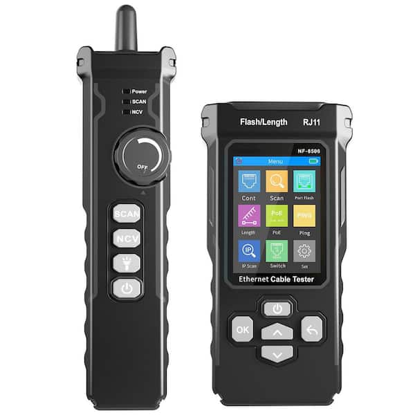 NF-8506 Network Cable Tester with IP Scan TDR CAT5 CAT6 Ethernet PoE Ping Test Port Flashing RJ11 RJ45