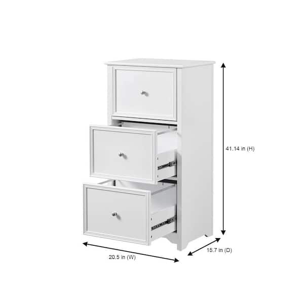 Home Decorators Collection Bradstone 3 Drawer White File Cabinet Js 3414 A The