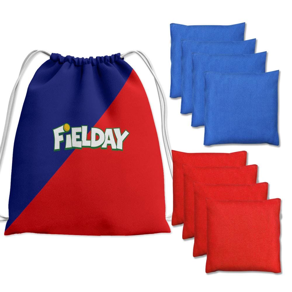 JOYIN 6 in. x 6 in. Square Set of 8 Red and Blue Bean Bags w/Tote Bag ...