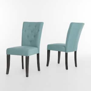 Nyomi Blue Fabric Tufted Dining Chair (Set of 2)