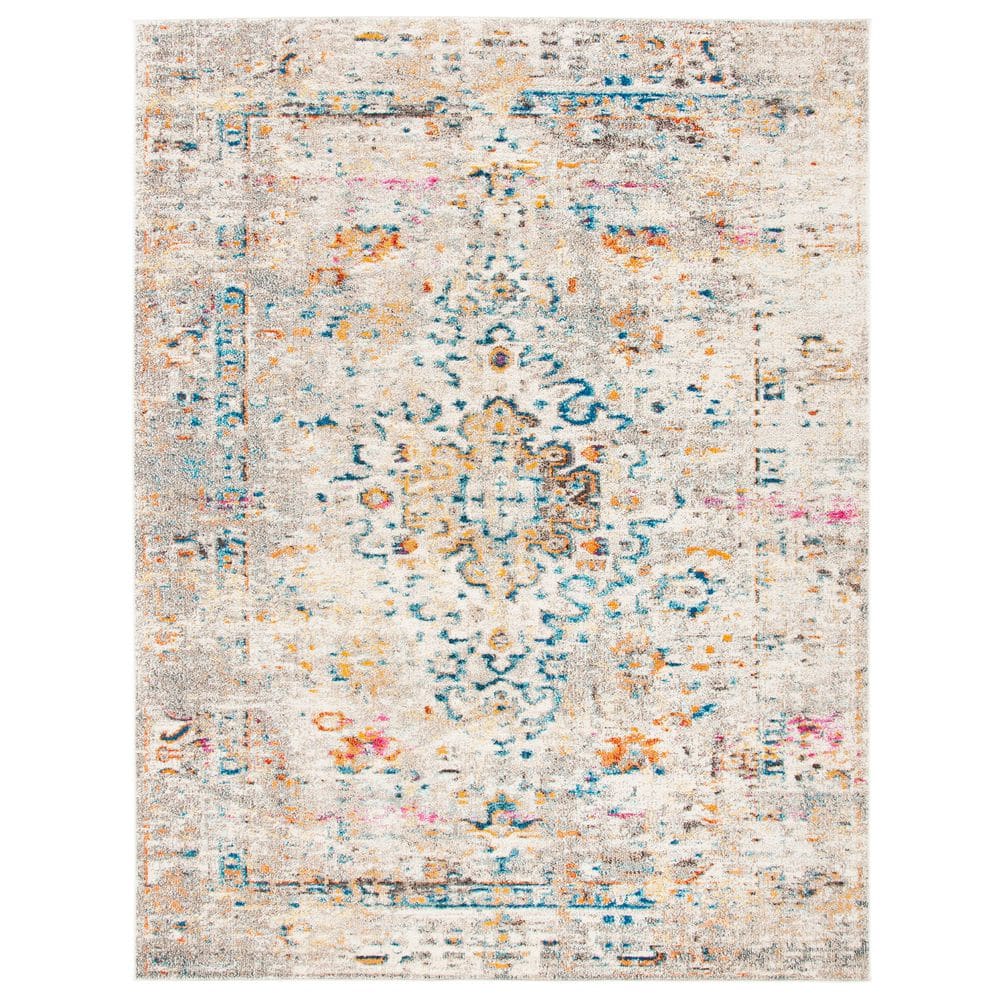 Luxor Elegance 72'' Round Gray Synthetic Easy-Care Area Rug