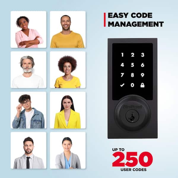 Kwikset HomeConnect 918 Matte Black Contemporary Z-Wave Long Range