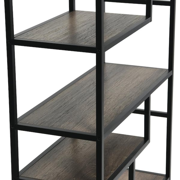 Household Essentials 6 Shelf Open Storage Bookshelf Ashwood