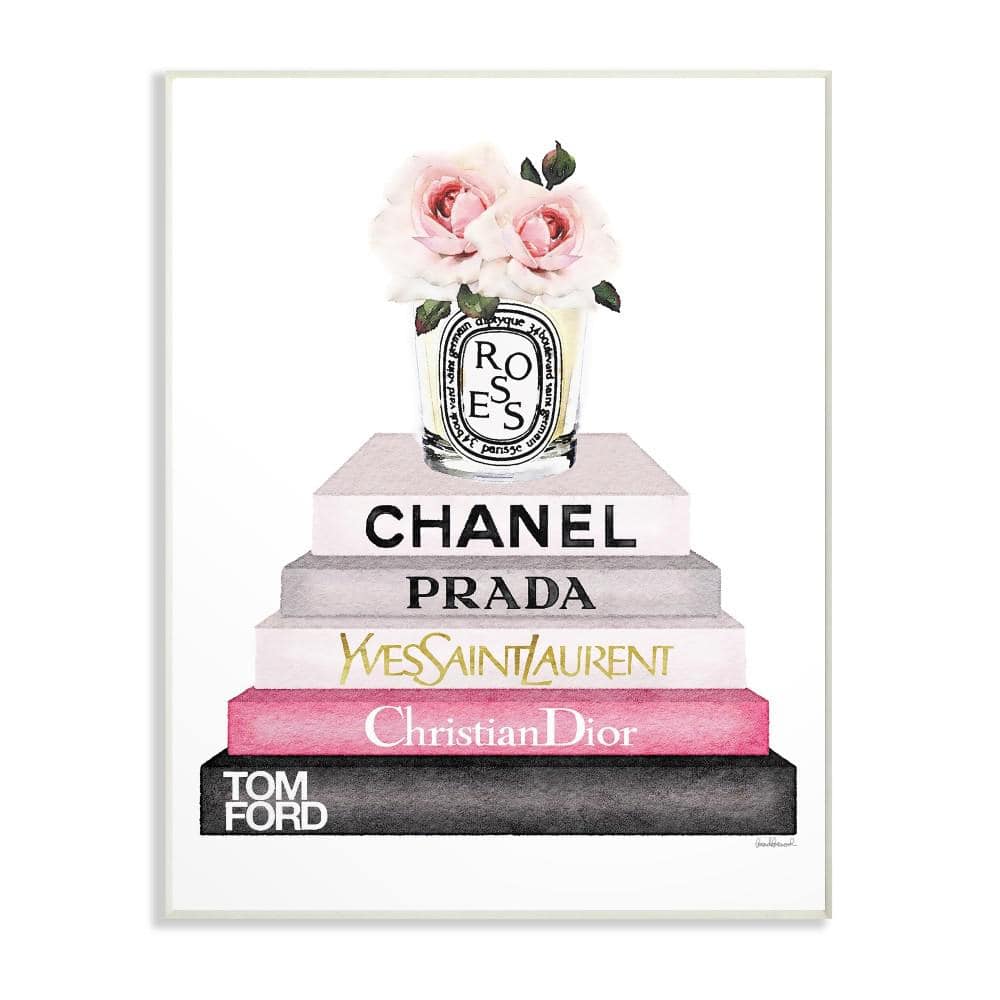 Stupell Industries Fashion Designer Pet Dog Bookstack White Pink  Watercolor by Amanda Greenwood Canvas Abstract Wall Art 24 in. x 30 in.  agp-227_cn_24x30 - The Home Depot