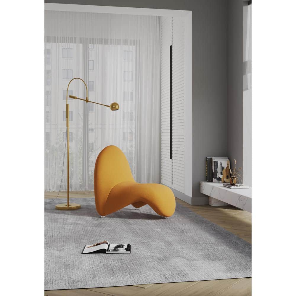 Sculptural Geometric Yellow Metal Accent Chair