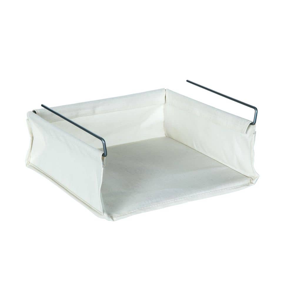 5 in. H x 12 in. W Off-White Fabric and Alloy 1-Drawer Close Mesh Wire Basket price history on PriceWatchPro