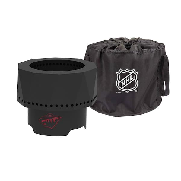 BLUE SKY OUTDOOR LIVING The Ridge NHL 15.7 in. x 12.5 in. Round Steel Wood Pellet Portable Fire Pit - Minnesota Wild