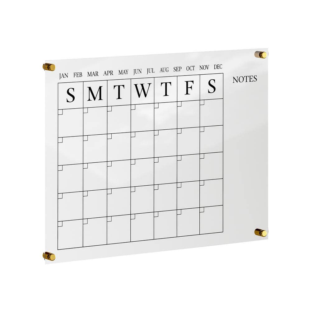 MARTHA STEWART Clear/Black 18"W x 0.15"D x 24"H Wall Calendar Marker