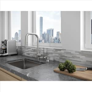 Zanna Pull Down Sprayer Kitchen Faucet with Deckplate and Soap Dispenser in Spot Defense Stainless Steel