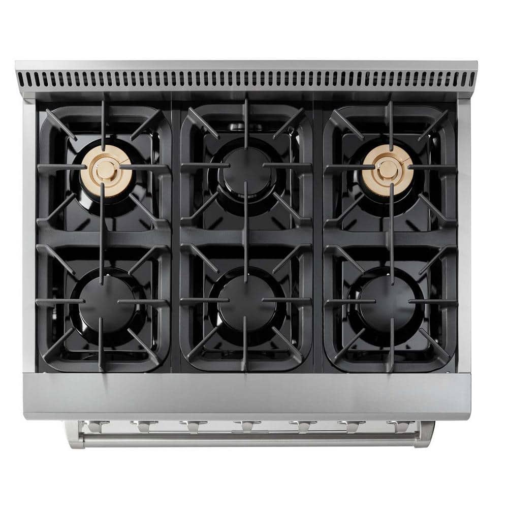 Thor 36" Stainless Steel Dual Fuel Convection Range