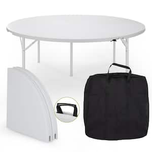 66 in. Round Folding Table for Picnic, Camping, Wedding Banquet, Portable Outdoor and Indoor Table
