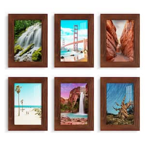 Woodgrain 5 in. x 7 in. Chestnut Picture Frame (Set of 6)