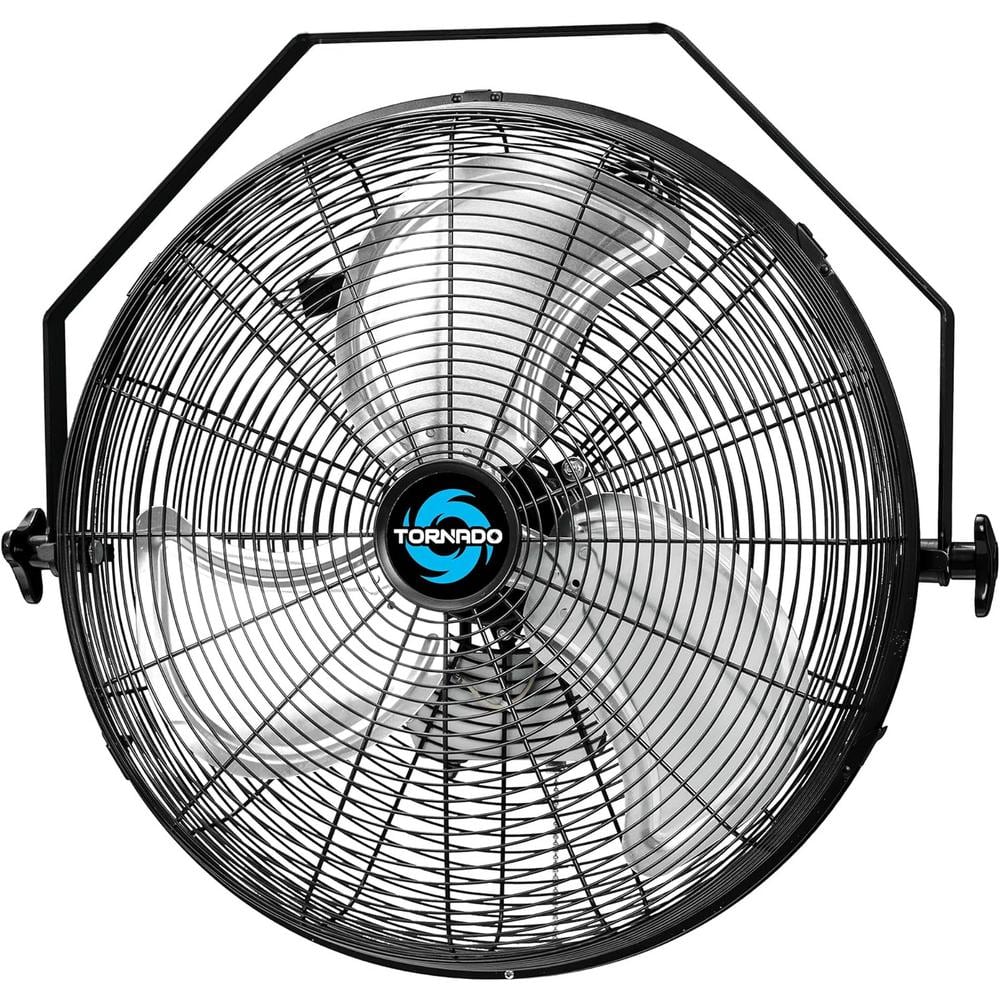Tornado 18 in. 3-Speed High Velocity Metal Industrial Workstation Wall Fan in Black with 6 ft. Cord