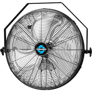 18 in. 3-Speed High Velocity Metal Industrial Workstation Wall Fan in Black with 6 ft. Cord
