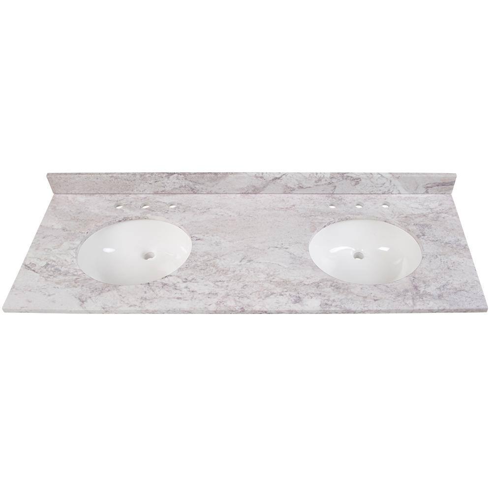 Home Decorators Collection 61 in. W x 22 in. D Stone Effects Double