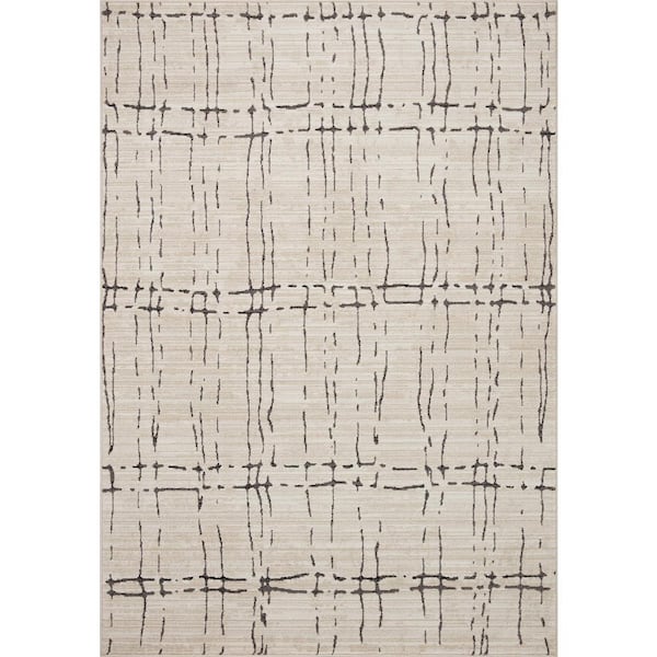 LOLOI II Darby Sand/Dk. Grey 18 in. x 18 in. Sample Transitional Modern Area Rug