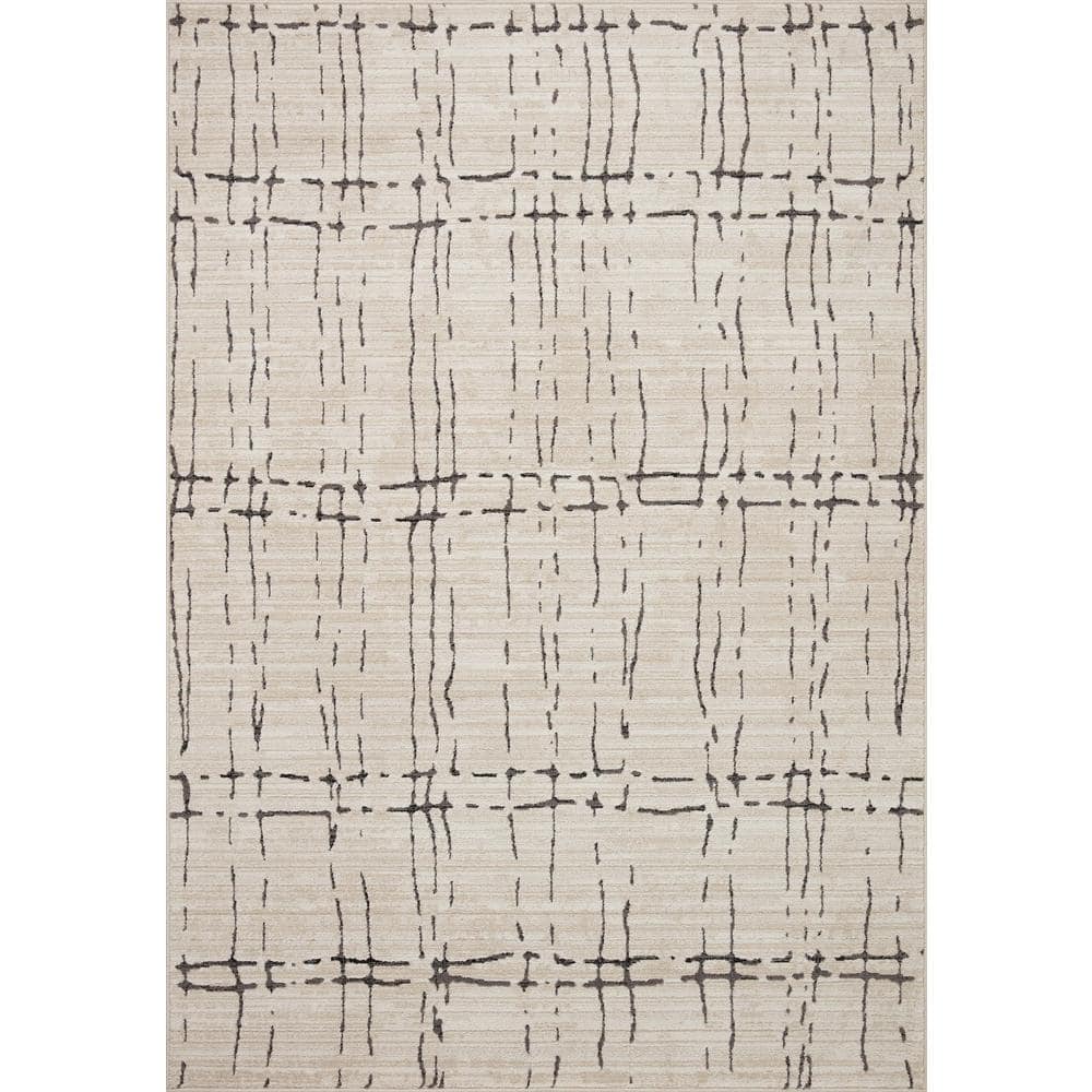 Handmade Gray and Sand Synthetic Runner Rug 2'-7" x 12'-0"