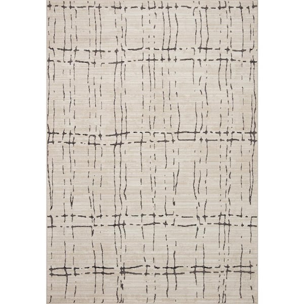 LOLOI II Darby Sand/Dk. Grey 2 ft. 7 in. x 12 ft. Transitional Modern Runner Rug