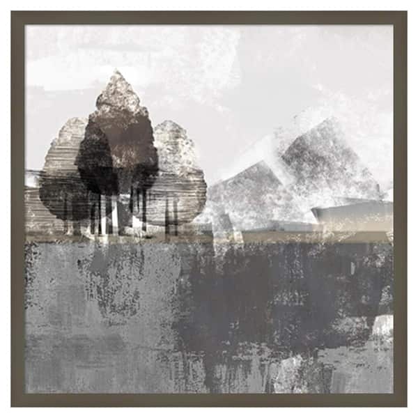 Amanti Art Textured Landscape by Northern Lights 25 in. W x 25 in. H. Wood Framed Wall Art Print Framed in Gray