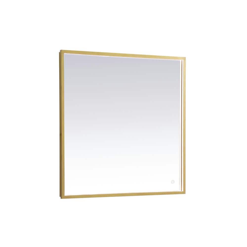 Timeless Home 30 in. W x 30 in. H Modern Rectangular Aluminum Framed LED Ba