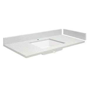 24.5 in. W x 22.25 in. D Quartz Vanity Top in Milan White with Single Hole