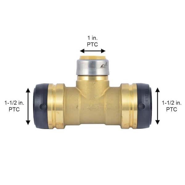 SharkBite 1-1/2 in. x 1-1/2 in. x 1 in. Push-to-Connect Brass