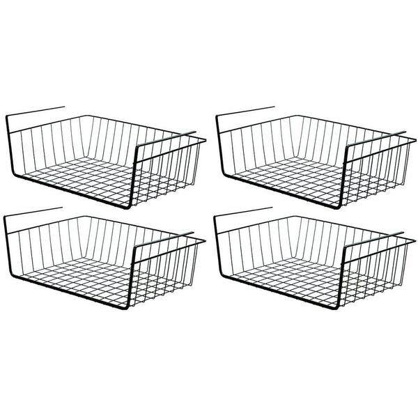 HOMLUX Space Saving Black Under Shelf Basket (4Pack) HD26FDC The
