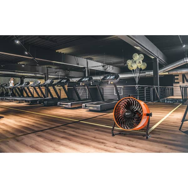Commercial Electric 16 in. 3-Speed Drum Floor Fan in Orange High