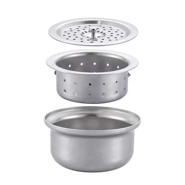 6-1/2 in. Stainless Steel Sink Strainer Kit in Brushed Steel