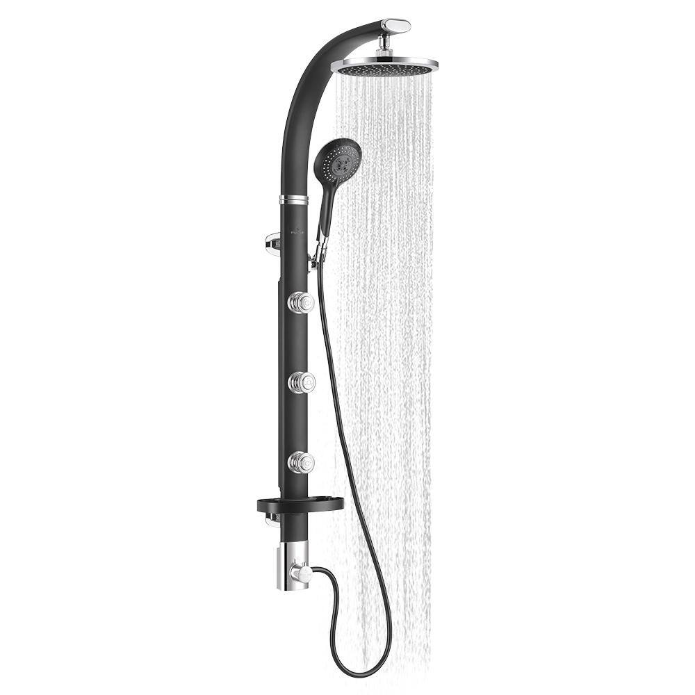 Bonzai Black Aluminum Wall-Mount Shower System