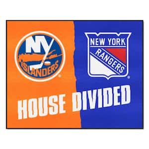 New York Islanders/Rangers Multi-Colored 2 ft. 10 in. x 3 ft. 8.5 in. House Divided Area Rug