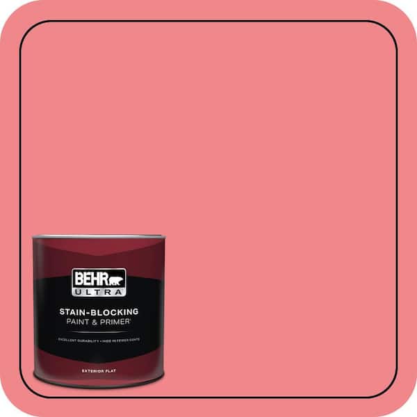 BEHR ULTRA 1 qt. #140B-5 Flamingo Dream Flat Exterior Paint & Primer