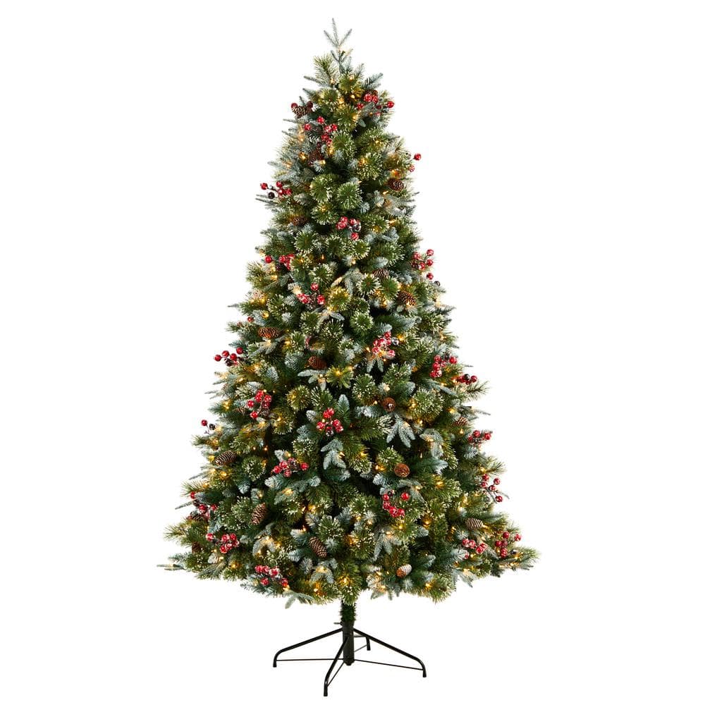 Nearly Natural 7.5 ft. Snow Tipped Aspen Spruce PreLit Artificial