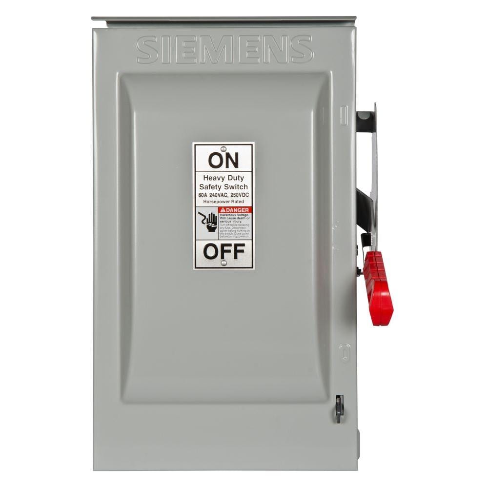 UPC 783643150614 product image for Heavy Duty 60 Amp 240-Volt 2-Pole Outdoor Fusible Safety Switch with Neutral | upcitemdb.com