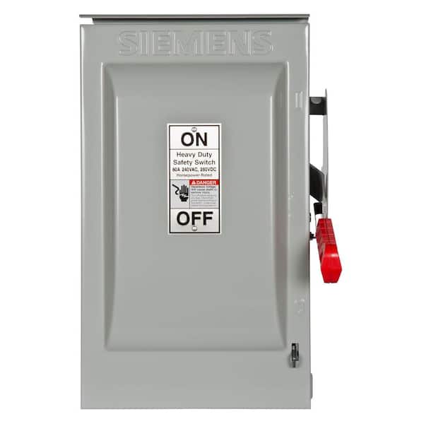 Siemens Heavy Duty 60 Amp 240-Volt 2-Pole Outdoor Fusible Safety Switch with Neutral