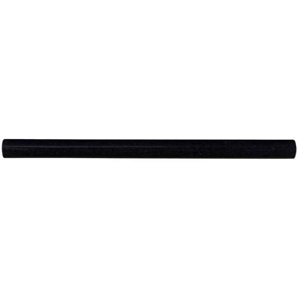 12" Black Polished Granite Bullnose Tile Trim