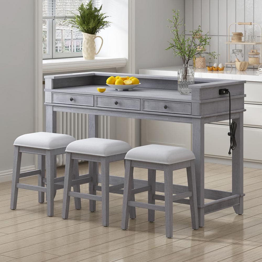 Grey bar table and stools discount
