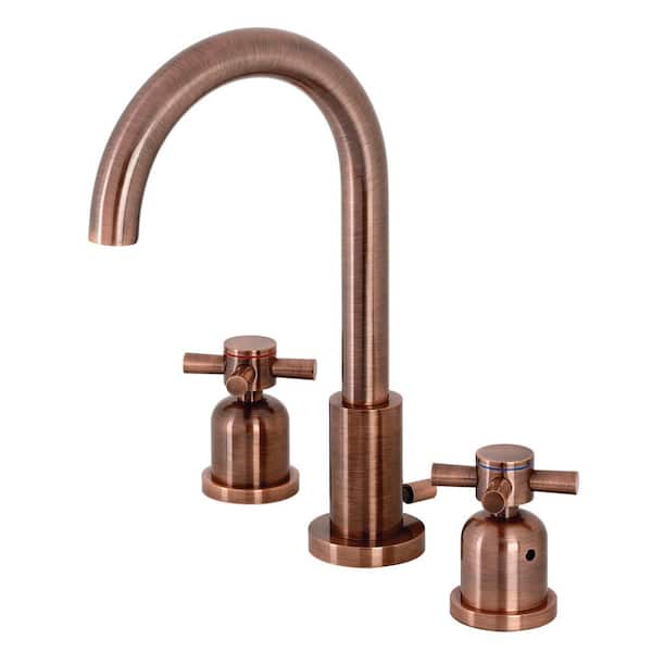 Kingston Brass Concord 8 in. Widespread 2-Handle Bathroom Faucet in Antique Copper