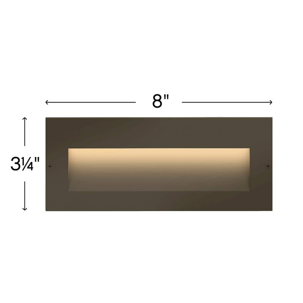 Bronze 8" LED Step Light with Etched Glass