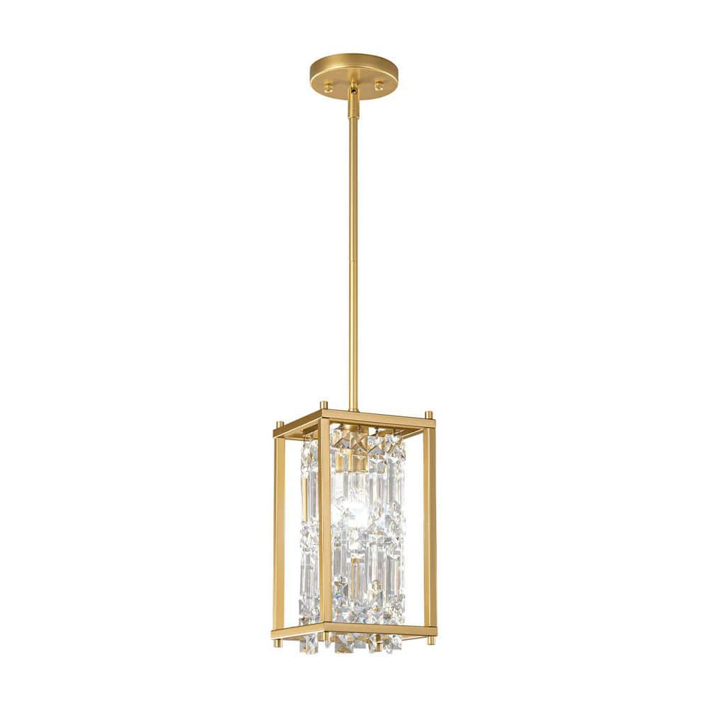Home Lighting 60W 1-Light Gold Square-6.29in Crystal Square Farmhouse Chandelier Industrial For Dining Room price history on PriceWatchPro
